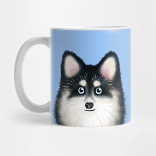 Black and White Pomsky Mug